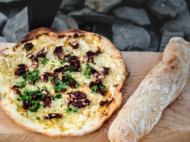 Pizza and bread