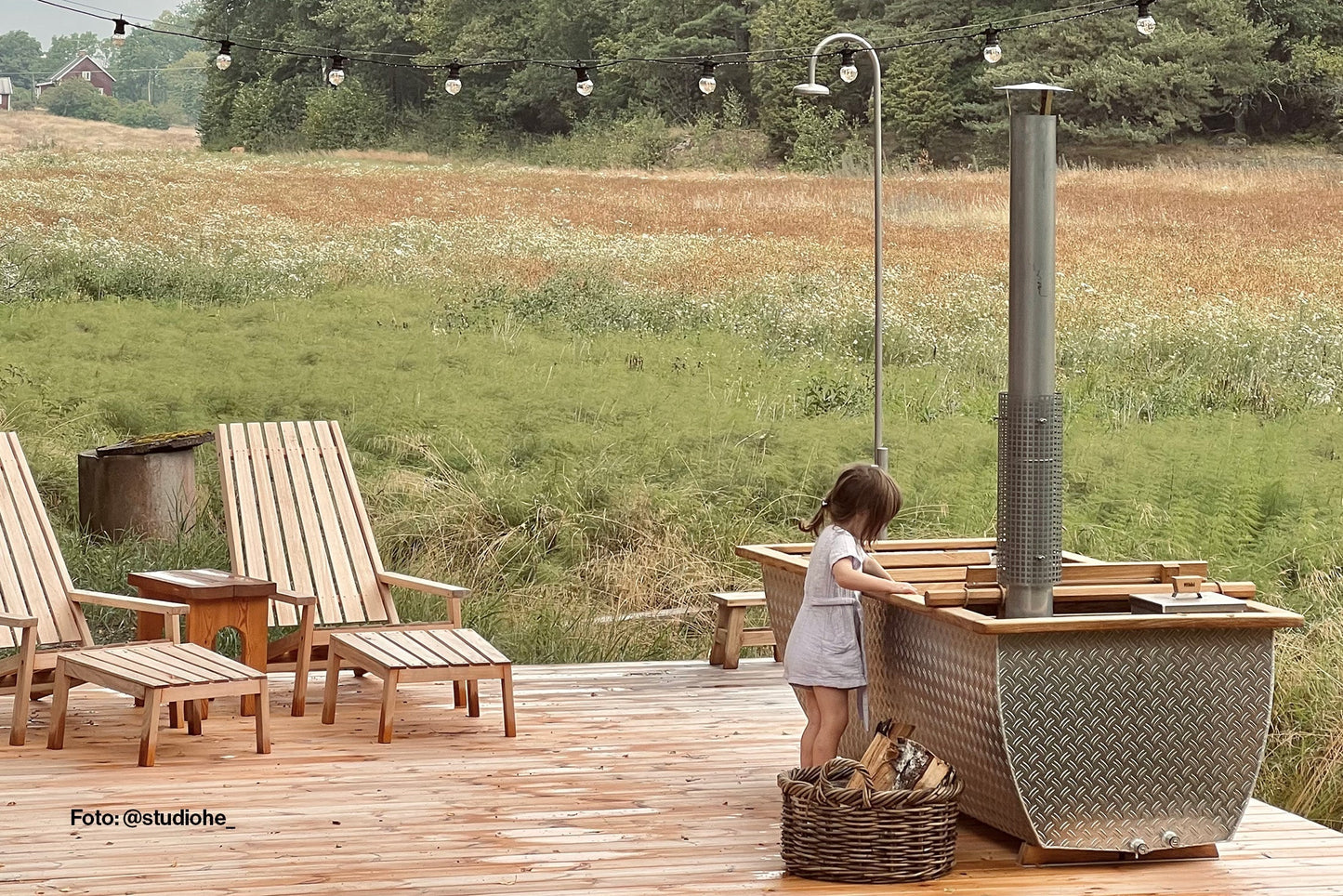 Grand designs Sverige och Bohemen utomhus- och vedeldad badkar från Hikki