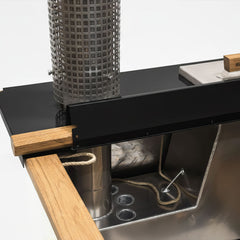 Heat shield for Bohemen stove - fire lit
